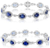 12.36CT DIAMOND & AAA SAPPHIRE 18KT WHITE GOLD OVAL & ROUND LOVE TENNIS BRACELET