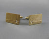 ANTIQUE LARGE DIAMOND STUD 14K YELLOW GOLD RECTANGLE CUFFLINKS FG VS 21MM #19804