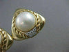 ESTATE LARGE DIAMOND MABE PEARL 14K YELLOW GOLD TRIANGLE EARRINGS CLIP ON #21688