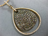 LARGE 2.03CT WHITE & CHOCOLATE FANCY DIAMOND 18KT ROSE GOLD 3D TEAR DROP PENDANT