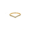 ESTATE .29CT DIAMOND 18KT YELLOW GOLD 3D CLASSIC V SHAPE ANNIVERSARY RING
