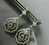 1.40CT ROUND & PRINCESS DIAMOND 14K WHITE GOLD OPEN FILIGREE CHANDELIER EARRINGS