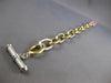 LARGE & LONG .98CT DIAMOND 14KT 2 TONE GOLD 3D OVAL LINK TOGGLE LOVE BRACELET