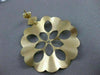 ESTATE LARGE DESIGNER 14KT YELLOW GOLD ROUND HANGING FLOWER HOOP EARRINGS #2681