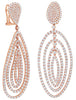 LARGE 10.55CT DIAMOND 18K ROSE GOLD 3D MULTI OVAL TEAR DROP FUN HANGING EARRINGS