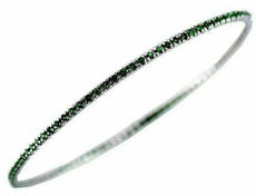 1.60CT AAA TZAVORITE 14KT WHITE GOLD 3D ETERNITY 2mm BANGLE BRACELET