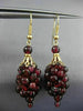 ANTIQUE AAA GARNET 14KT YELLOW GOLD CLASSIC GRAPE CLUSTER HANGING EARRINGS 22070
