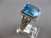 EXTRA LARGE 7.66CT DIAMOND & AAA BLUE TOPAZ 14KT WHITE GOLD CUSHION & ROUND RING