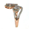 LARGE 1.44CT WHITE & PINK DIAMOND 18KT WHITE & ROSE GOLD MARQUISE CROWN FUN RING