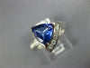 ESTATE WIDE 1.68CT DIAMOND & AAA TANZANITE 14KT WHITE GOLD 3D SWIRL RING #2454