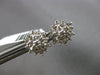 ESTATE .40CT DIAMOND 14KT WHITE GOLD 3D CLASSIC CLUSTER SNOWFLAKE STUD EARRINGS