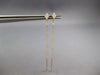 ESTATE LONG .14CT DIAMOND 14K YELLOW GOLD GEOMETRICAL CHAIN BAR HANGING EARRINGS