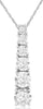 ESTATE .20CT DIAMOND 14KT WHITE GOLD ROUND 6 STONE JOURNEY BAR FLOATING PENDANT