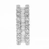 LARGE 8.52CT DIAMOND 18KT WHITE GOLD 3D ROUND & BAGUETTE 3 ROW ANNIVERSARY RING