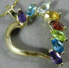 ESTATE 1.20CT AAA MULTI GEM 14K YELLOW GOLD 3D HEART JOURNEY FUN PENDANT #21386