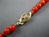 ESTATE LARGE AAA CORAL 14KT YELLOW GOLD 3D CLASSIC GRADUATING BEAD NECKLACE