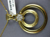 ESTATE .19CT DIAMOND 18KT YELLOW GOLD 3D FLOWER CIRCULAR FUN PENDANT