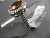 ANTIQUE LARGE 4.55CT DIAMOND & EXTRA FACET CITRINE 14KT WHITE GOLD FILIGREE RING