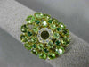 5.13CT DIAMOND & AAA PERIDOT & TSAVORITE 14K YELLOW GOLD 3D FILIGREE FLOWER RING