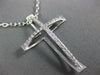 ESTATE .20CT DIAMOND 18KT WHITE GOLD 3D CLASSIC CROSS FLOATING PENDANT
