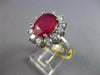 LARGE 7.76CT DIAMOND & AAA RUBY 14K WHITE GOLD OVAL FLOWER ENGAGEMENT RING 27466
