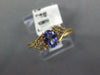.38CT DIAMOND & AAA TANZANITE 14KT YELLOW GOLD OVAL & ROUND FRIENDSHIP LOVE RING