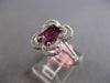 1.83CT DIAMOND & AAA RUBY 18KT WHITE GOLD OVAL & ROUND 4 LEAF CLOVER FLOWER RING