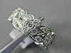 ESTATE WIDE 2.31CT DIAMOND 14KT WHITE GOLD 3D FLOWER FILIGREE ETERNITY RING 1356