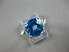 3.56CT DIAMOND & AAA BLUE TOPAZ 14KT WHITE GOLD 3D CUSHION & ROUND INFINITY RING