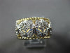 ESTATE WIDE .26CT DIAMOND 14KT 2 TONE GOLD 3D FLOWER FILIGREE ANNIVERSARY RING