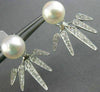 ESTATE .33CT DIAMOND & AAA SOUTH SEA PEARL 14KT WHITE GOLD SPIKE JACKET EARRINGS