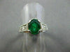 ESTATE 2.18CT DIAMOND & AAA COLOMBIAN EMERALD 14KT WHITE GOLD 3D ENGAGEMENT RING