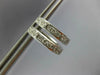 ANTIQUE .36CT DIAMOND 18KT WHITE GOLD SQUARE FILIGREE HUGGIE HOOP EARRINGS #7531