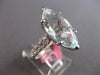 EXTRA LARGE 5.66CT DIAMOND & AAA AQUAMARINE 18KT WHITE GOLD 3D ENGAGEMENT RING