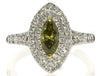 .96CT WHITE & FANCY YELLOW DIAMOND 18KT 2 TONE GOLD 3D MARQUISE ENGAGEMENT RING