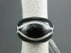 ESTATE LARGE .40CT DIAMOND & AAA ONYX 18KT WHITE GOLD COCKTAIL RING 17mm