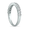 .37CT DIAMOND 14KT WHITE GOLD ROUND CLASSIC BEZEL SEMI ETERNITY ANNIVERSARY RING