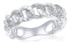 ESTATE .14CT DIAMOND 14KT WHITE GOLD ROUND MULTI LINK LOVE KNOT ANNIVERSARY RING