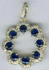 1.12CT DIAMOND & AAA SAPPHIRE 14KT YELLOW GOLD OPEN FLOWER FUN FLOATING PENDANT