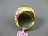 ESTATE LARGE .35CT DIAMOND 14K YELLOW GOLD GREEN & PINK ENAMEL FILIGREE FUN RING