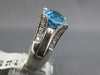 ESTATE 10.20CT DIAMOND & AAA BLUE TOPAZ 14KT WHITE GOLD 3D OVAL & ROUND FUN RING