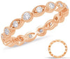 .65CT DIAMOND 14KT ROSE GOLD 3D ROUND & MARQUISE SHAPE FILIGREE ANNIVERSARY RING