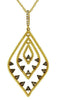 ESTATE .37CT WHITE & MOCHA DIAMOND 14KT YELLOW GOLD MULTI LEAF TEAR DROP PENDANT