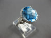 LARGE 4.5CT DIAMOND & AAA BLUE TOPAZ 14KT WHITE GOLD 3D OVAL & ROUND FUN RING