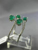 ESTATE LARGE 2.21CT DIAMOND & AAA EMERALD 14KT WHITE GOLD CLASSIC MULTI ROW RING