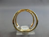 ESTATE WIDE .33CT DIAMOND 14KT YELLOW GOLD CLASSIC DOUBLE V SHAPE BAR FUN RING