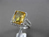 ESTATE 4.95CT DIAMOND & AAA EXTRA FACET YELLOW TOPAZ 14K WHITE GOLD 3D HALO RING