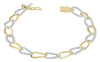 ESTATE 1.50CT DIAMOND 14KT WHITE & YELLOW GOLD CLASSIC OVAL LINK TENNIS BRACELET