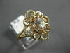 ESTATE WIDE .89CT DIAMOND & AAA MORGANITE 14KT ROSE GOLD 3D FLOWER LOVE RING