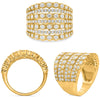 EXTRA LARGE 1.45CT DIAMOND 14KT YELLOW GOLD 3D ROUND GRADUATING ANNIVERSARY RING